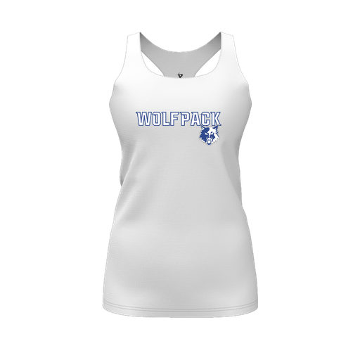 [FT0TRBWH-FYS-LOGO1] Decker Racerback Tank Top (Female Youth S, White, Logo 1)