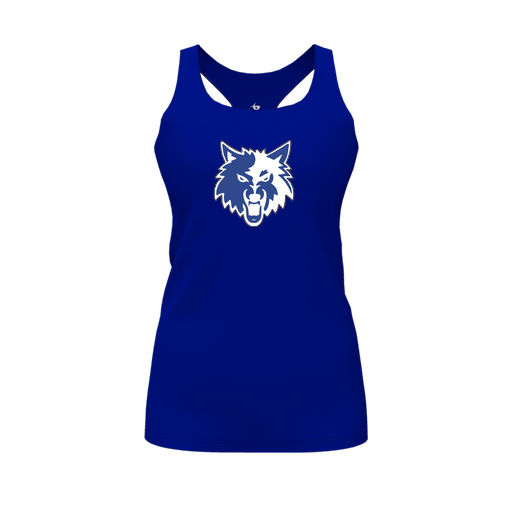 [FT0TRBRY-FYS-LOGO2] Decker Racerback Tank Top (Female Youth S, Royal, Logo 2)