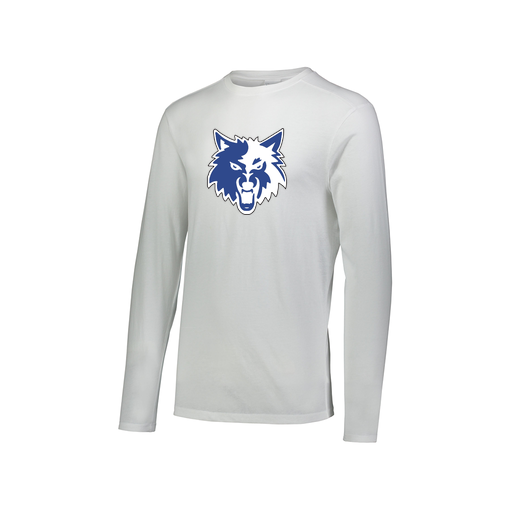 [FTLCUBWH-AXS-LOGO2] Decker Men's Tri-Blend T-Shirt - Long Sleeve (Adult XS, White, Logo 2)