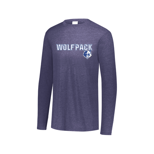 [3075.U22.XS-LOGO1] Decker Men's Tri-Blend T-Shirt - Long Sleeve (Adult XS, Navy, Logo 1)